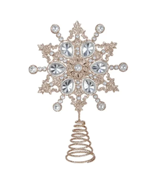 Boutique de Noël Winter Wonderland*12" Silver Snowflake With Jewels Treetop