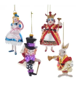 Boutique de Noël Varied Shapes*Alice In Wonderland Glass Ornament 4-Piece Set