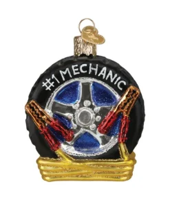 Boutique de Noël Varied Shapes*Auto Mechanic Glass Ornament