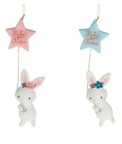 Boutique de Noël Family & Friends*Baby'S First Bunny With Blue Star Ornament