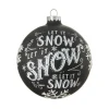 Boutique de Noël Winter Wonderland*Black Glass Ball Ornament With "Let It Snow" Motif