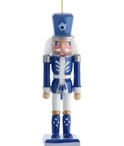 Boutique de Noël Winter Wonderland*Blue/Wht Nutcrackr Crown Ornament