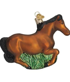 Boutique de Noël Varied Shapes*Brown Mustang Glass Ornament