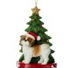 Boutique de Noël Family & Friends*Brown Shih-Tzu Ornament With Christmas Tree