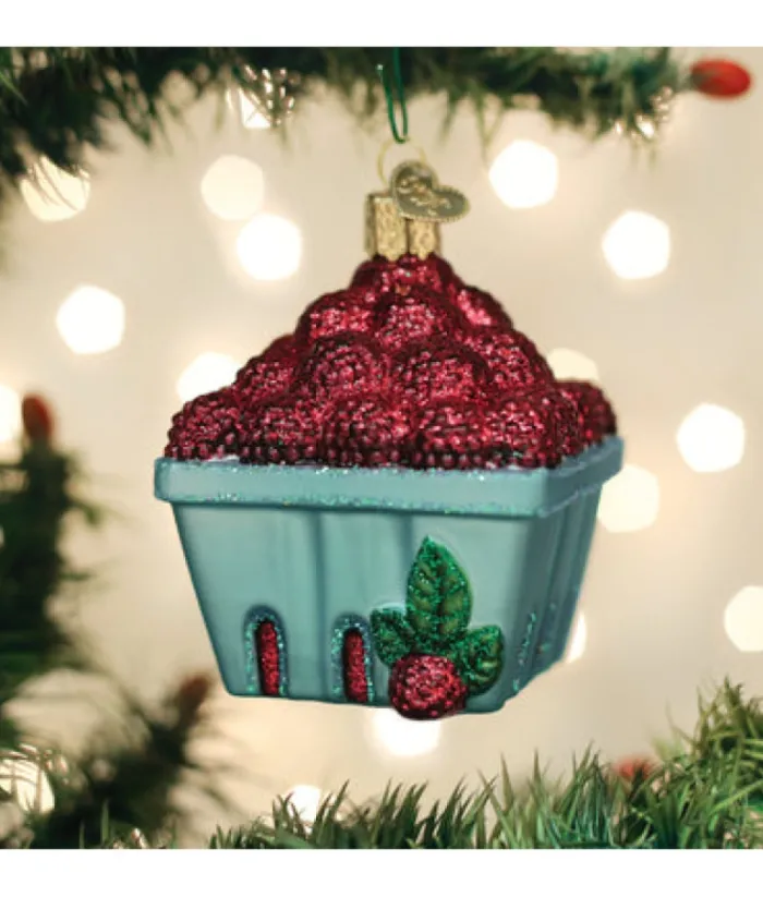 Boutique de Noël Mom'S Kitchen & Bakery*Carton Of Raspberries Glass Ornament