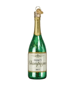 Boutique de Noël Varied Shapes*Champagne Bottle Glass Ornament
