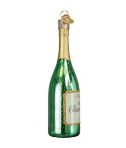 Boutique de Noël Varied Shapes*Champagne Bottle Glass Ornament