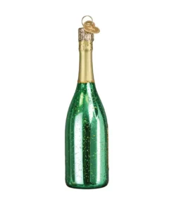 Boutique de Noël Varied Shapes*Champagne Bottle Glass Ornament