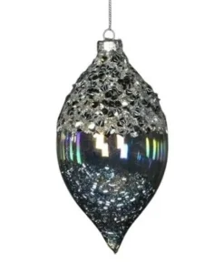 Boutique de Noël Varied Shapes*Clear Glass Finial Ornament With Rainbow Effect, 130Mm