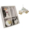 Boutique de Noël Wedding*Commemorative Marriage Set Of 4 Glass Tree Decorations