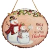Boutique de Noël Canvas & Winter Scene*Countdown Plaque With Snowmen Ornament