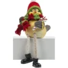 Boutique de Noël Birds & Owls*Cozily Wrapped Bird With Candy Cane, Shelf Ornament