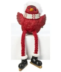 Boutique de Noël Birds & Owls*Cozy Cardinal With White Scarf, Table Decoration, 4" Tall