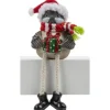 Boutique de Noël Rustic*Cozy Wrapped Bird With Gift Box, Shelf Ornament