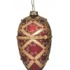 Boutique de Noël Collections*Faberge Red/Gold Glass Ornament