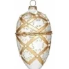 Boutique de Noël Collections*Faberge White/Gold Glass Ornament