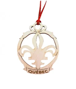 Boutique de Noël Enchanted Forest*Flat Wood Ornament Fleur De Lys Quebec