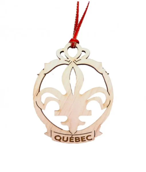 Boutique de Noël Enchanted Forest*Flat Wood Ornament Fleur De Lys Quebec