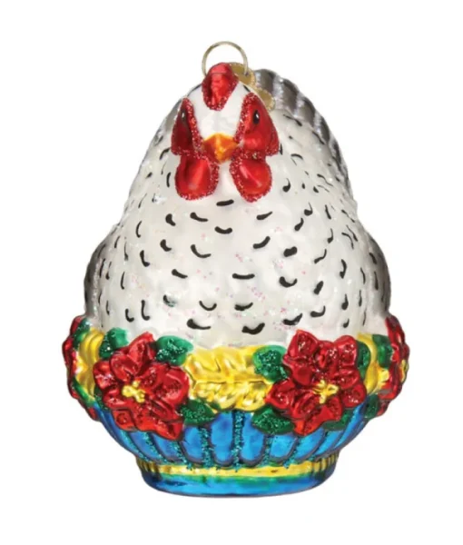 Boutique de Noël Varied Shapes*French Hen Glass Ornament