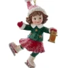 Boutique de Noël Santa'S Workshop*German Ice Skating Girl With Brown Hair Ornament