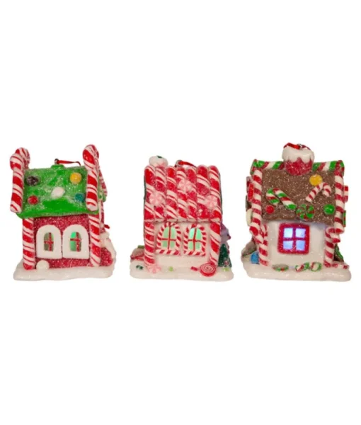 Boutique de Noël Ginger Bread Houses*Gingerbread House Ornament Led