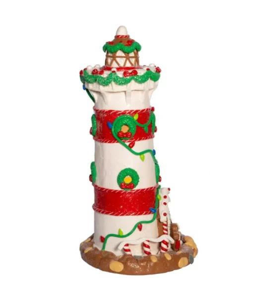 Boutique de Noël Ginger Bread Houses*Gingerbread Lighthouse 13.5" Led