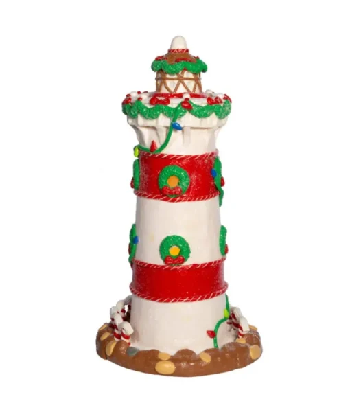 Boutique de Noël Ginger Bread Houses*Gingerbread Lighthouse 13.5" Led