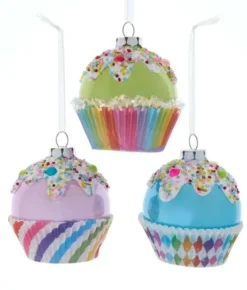 Boutique de Noël Miscellaneous*Glass Blue Cupcake Ornament