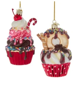 Boutique de Noël Varied Shapes*Glass Cupcake Ornament