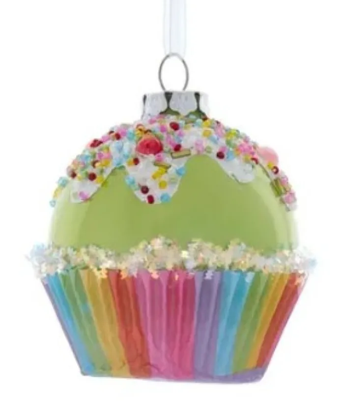 Boutique de Noël Mom'S Kitchen & Bakery*Glass Green Cupcake Ornament