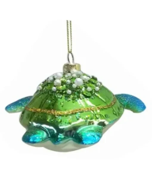 Boutique de Noël Varied Shapes*Glass Ornament, Blue/Grn Sea Turtle