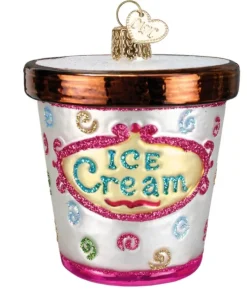 Boutique de Noël Varied Shapes*Glass Ornament, Ice Cream Carton