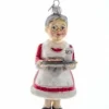Boutique de Noël Mom'S Kitchen & Bakery*Glass Ornament, Mrs Claus Bringing Cookies