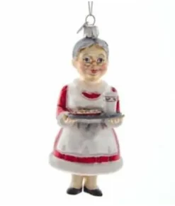 Boutique de Noël Varied Shapes*Glass Ornament, Mrs Claus Bringing Cookies