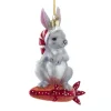 Boutique de Noël Mom'S Kitchen & Bakery*Glass Ornament, Rabbit On A Gift Wrapped Carrot