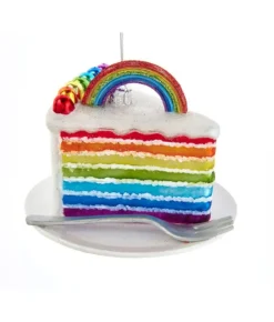 Boutique de Noël Varied Shapes*Glass Ornament, Rainbow Cake
