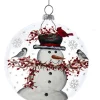Boutique de Noël Enchanted Forest*Glass Ornament, Snowman With Cardinals