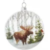 Boutique de Noël Enchanted Forest*Glass Ornament With Moose