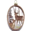 Boutique de Noël Varied Shapes*Glass Oval Ornament With Deer