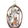 Boutique de Noël Enchanted Forest*Glass Oval Ornament With Fox And Owl