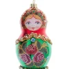 Boutique de Noël Collections*Green Russian Doll Glass Ornament