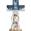 Boutique de Noël Religion*Holy Family Scene With Gabriel And Holy Cross Background