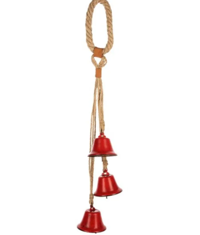 Boutique de Noël Rustic*Home Decor, Red Bell Door Hanger, Measures 22" Long