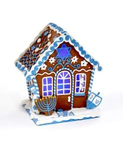 Boutique de Noël Ginger Bread Houses*Home Decoration, Hanukka Home, Measures 7 Inches, Led Illumination