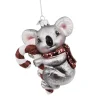 Boutique de Noël Collections*Koala With Candy Cane Glass Ornament