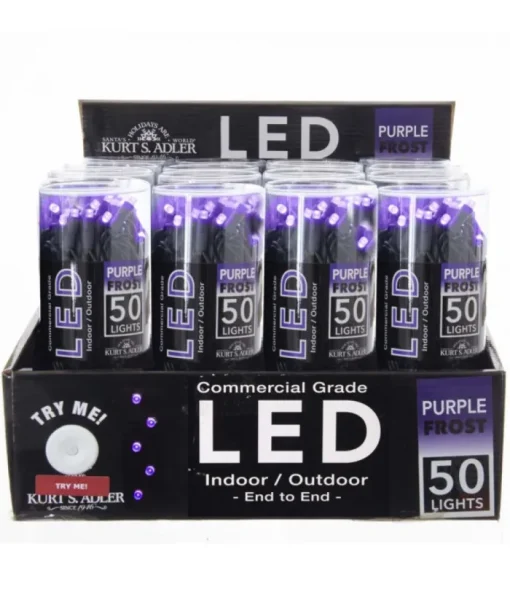 Boutique de Noël Light Sets*50-Light 5Mm Purple Frost Led Black Wire Light Set