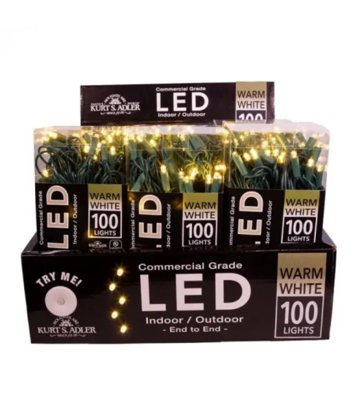 Boutique de Noël Light Sets*100-Light 5Mm Warm White Led Green Wire Light Set