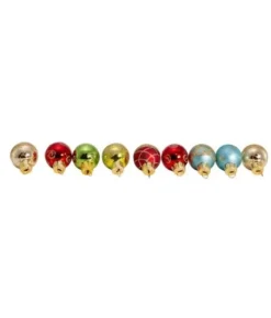 Boutique de Noël Miscellaneous*Mini Glass Ornaments, Varied Colours, 9 Per Box