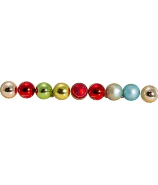 Boutique de Noël Miscellaneous*Mini Glass Ornaments, Varied Colours, 9 Per Box