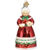 Boutique de Noël Varied Shapes*Mrs. Claus Glass Ornament, Teapot And Cup In Hand